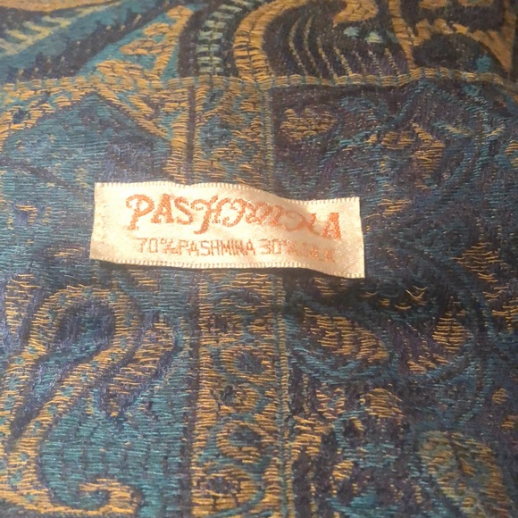 Blue, purple, gold Pashmina - Picture 3 of 4